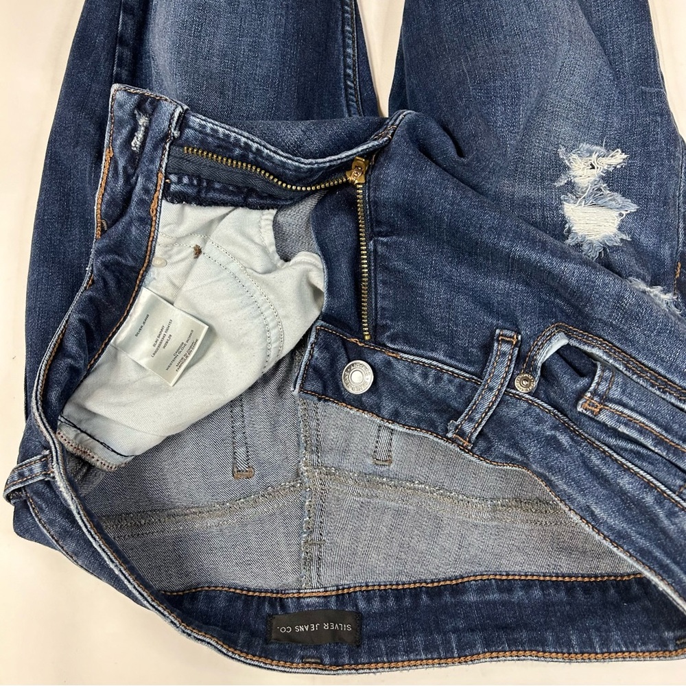 Silver Jeans Women’s Suki Skinny W29/L29 Dark Wash Distressed Blue Denim #1536 - Picture 14 of 14